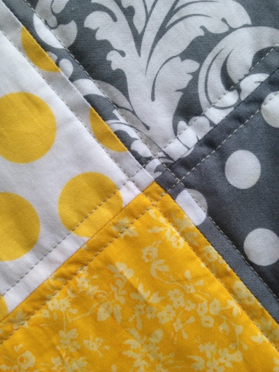 Little details of the Grey and Yellow Quilt