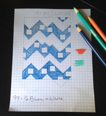 Sketch of a chevron quilt