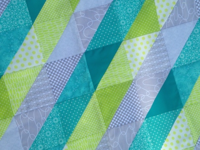 Turquoise, Lime Green & Grey Quilt